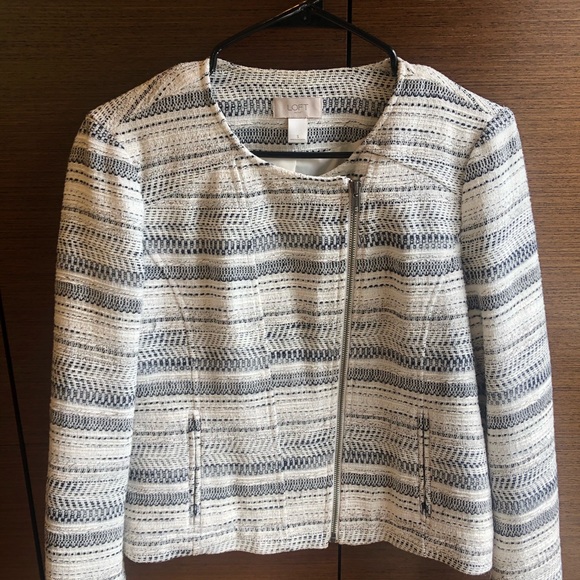 Loft Black/White Blazer Size Small - Picture 3 of 5